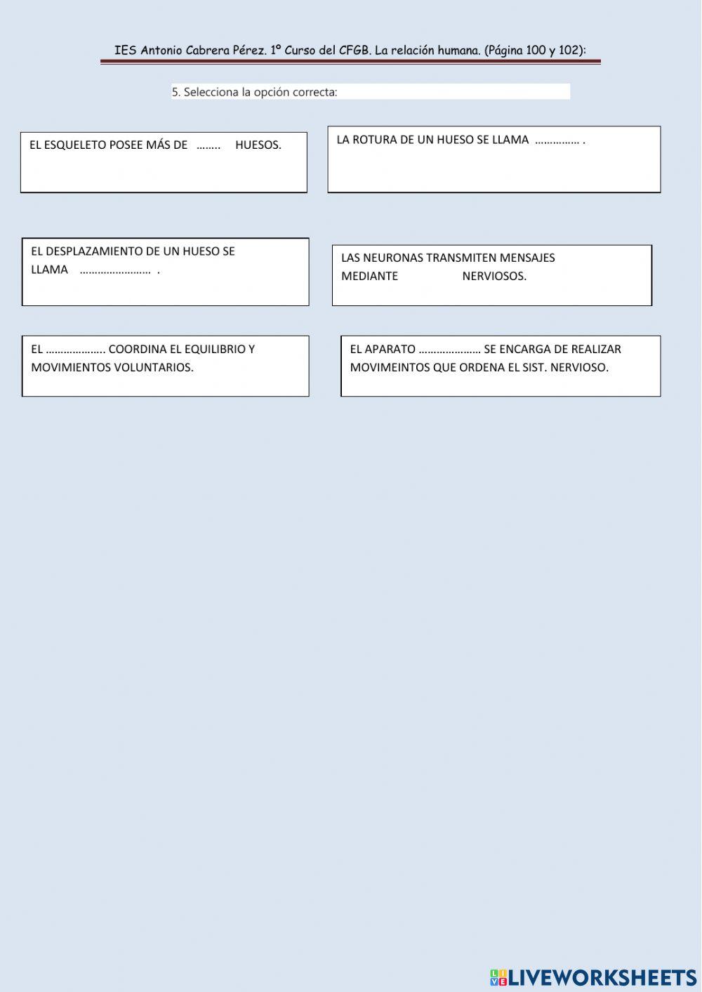 Sistema nervioso y locomotor