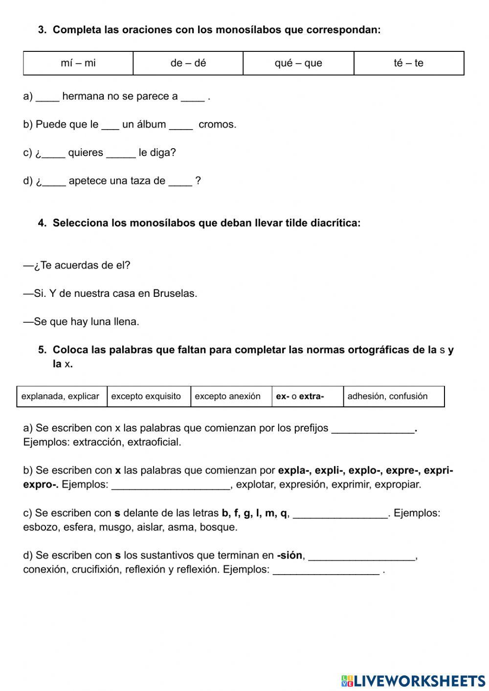 Control Castellano Tema 8