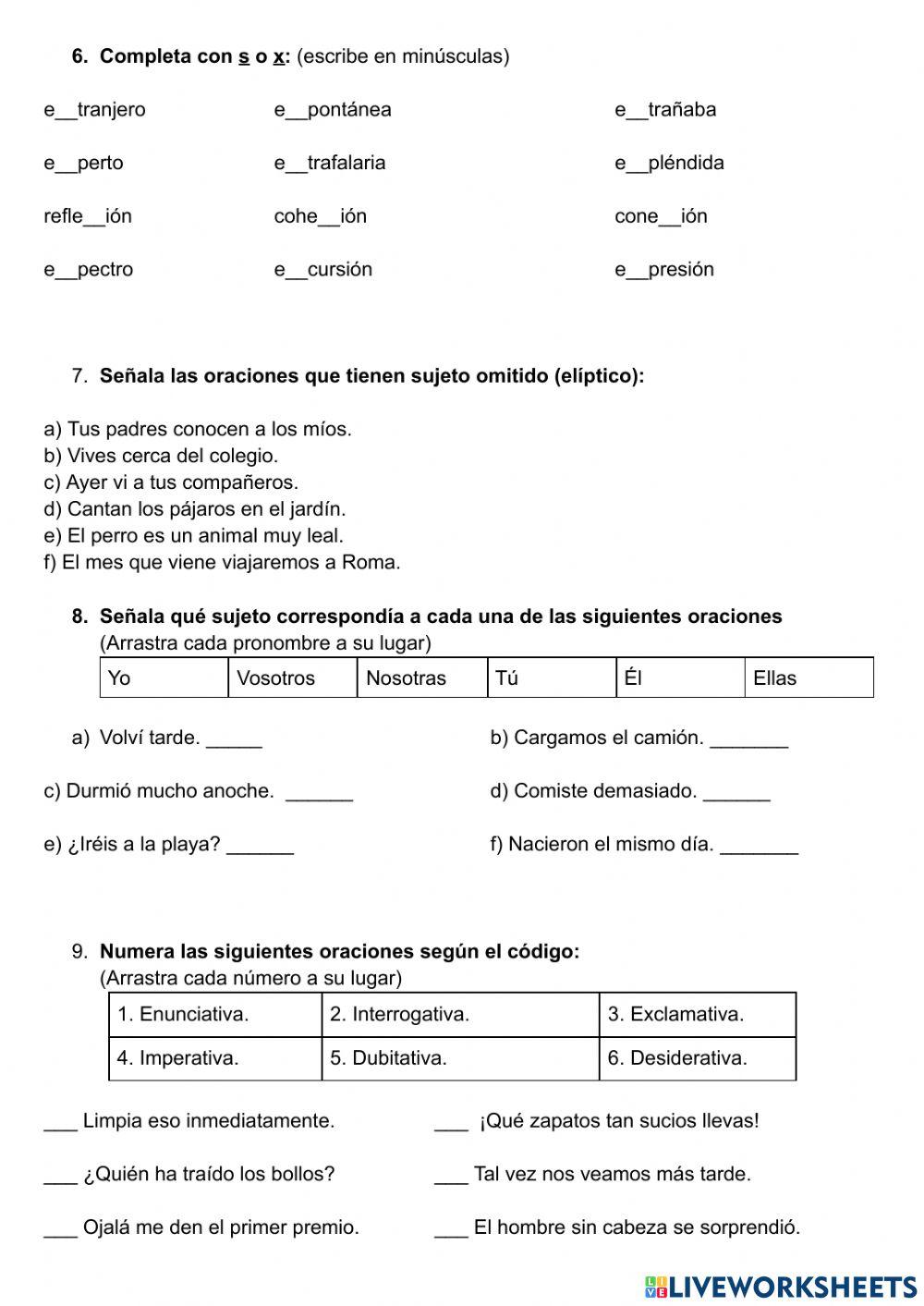 Control Castellano Tema 8