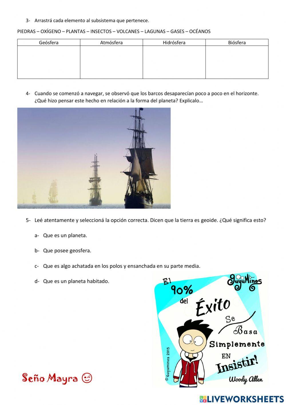 La tierra y sus subsistemas