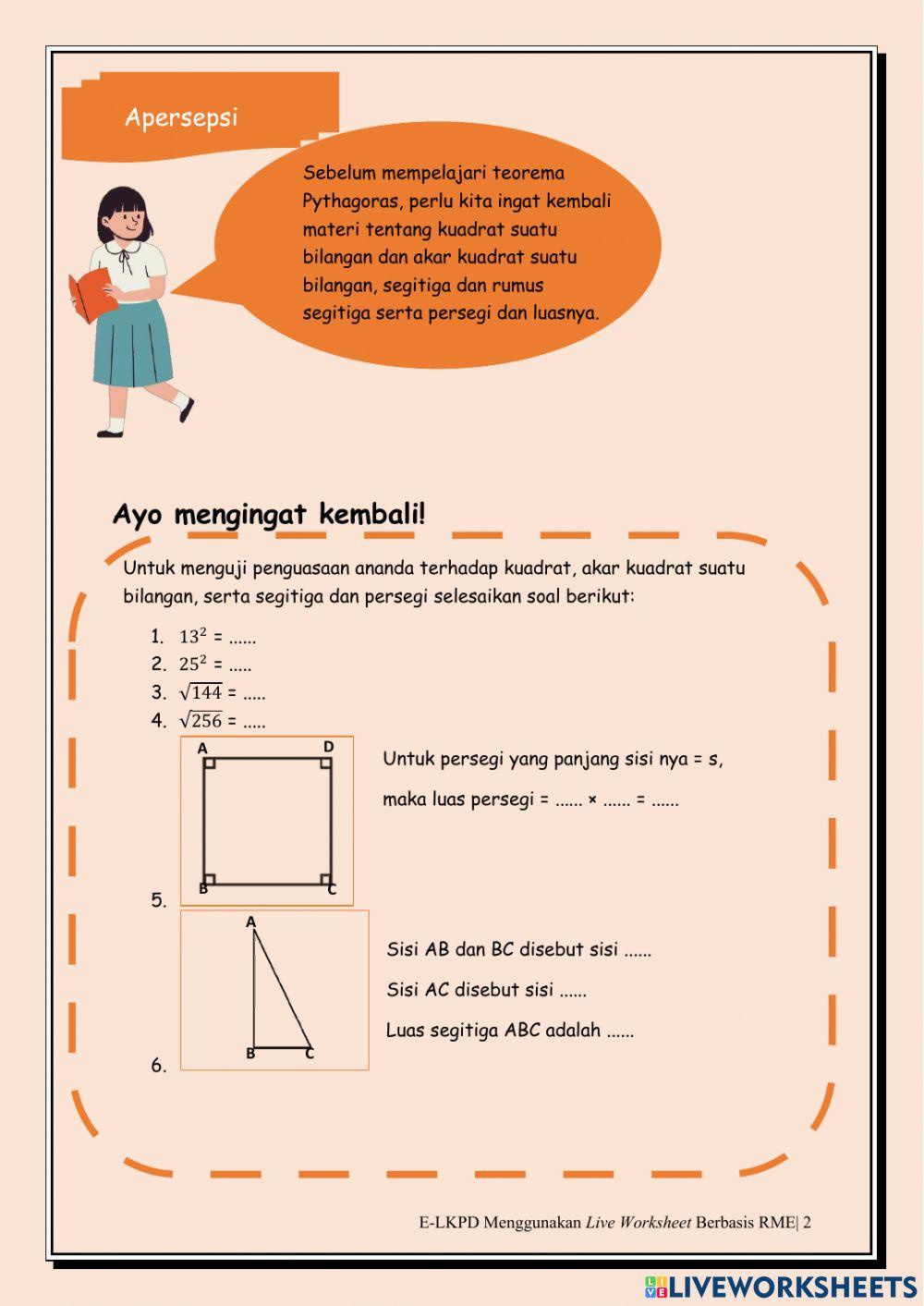 E-LKPD 1 Menemukan Teorema Pythagoras