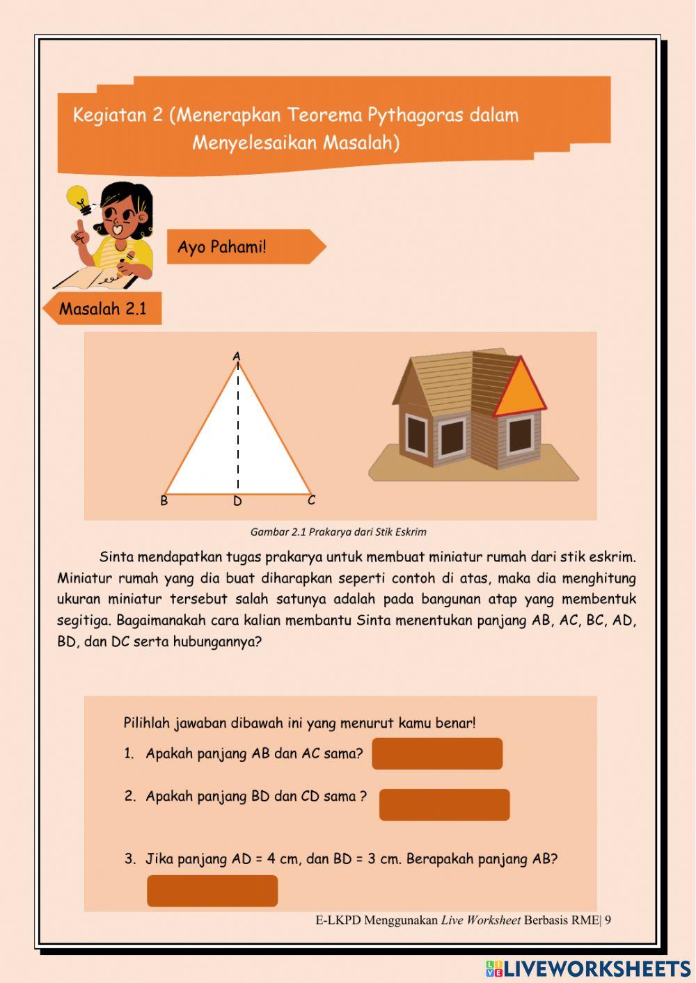 E-LKPD 2 Penerapan Teorema Pythagoras