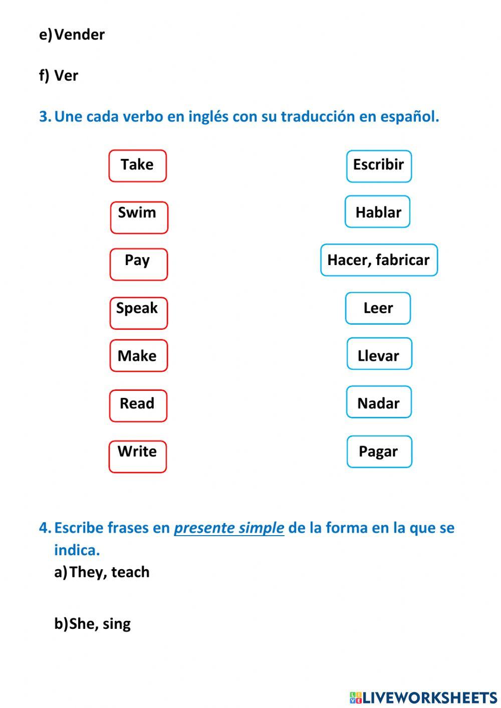 Irregular Verbs Excercise