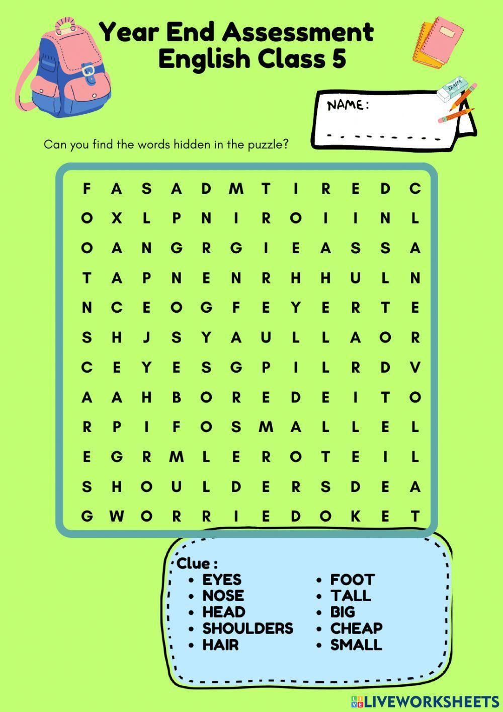 Penilaian Akhir Tahun B. inggris