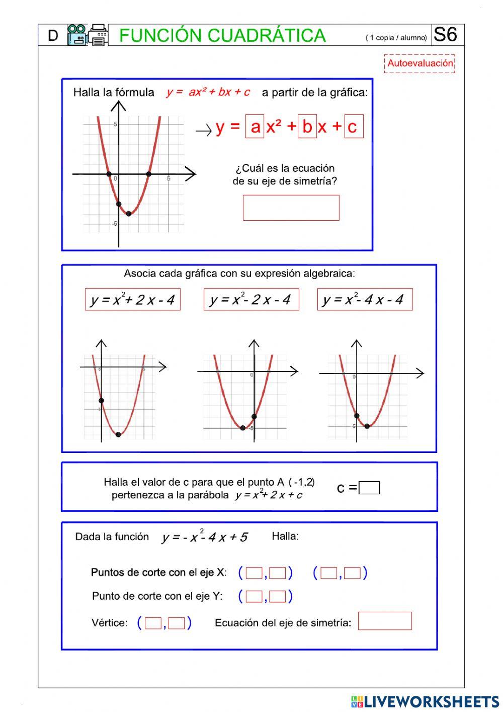 FUNCIÓN CUADRÁTICA