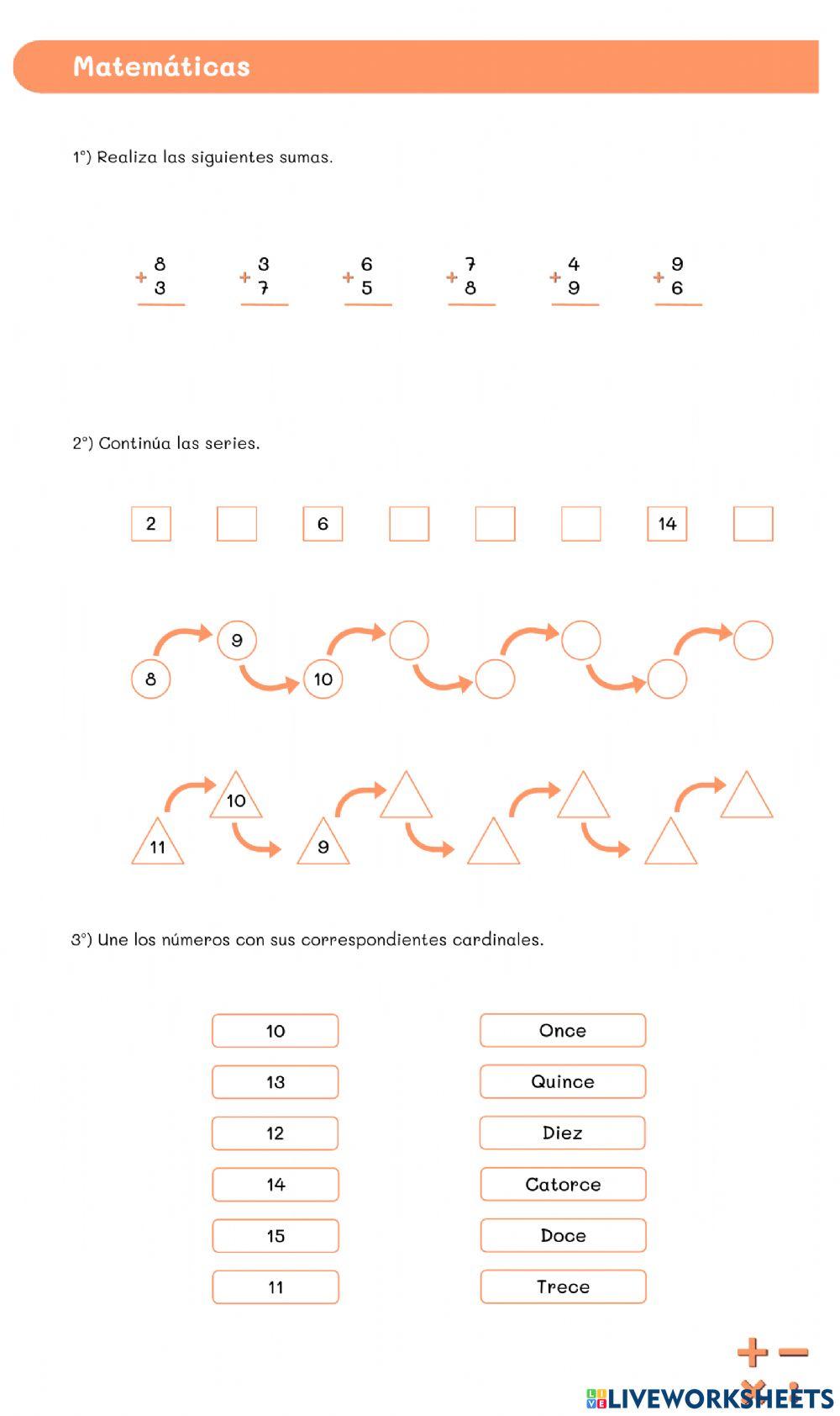 Ejercicios Matemáticas Primaria