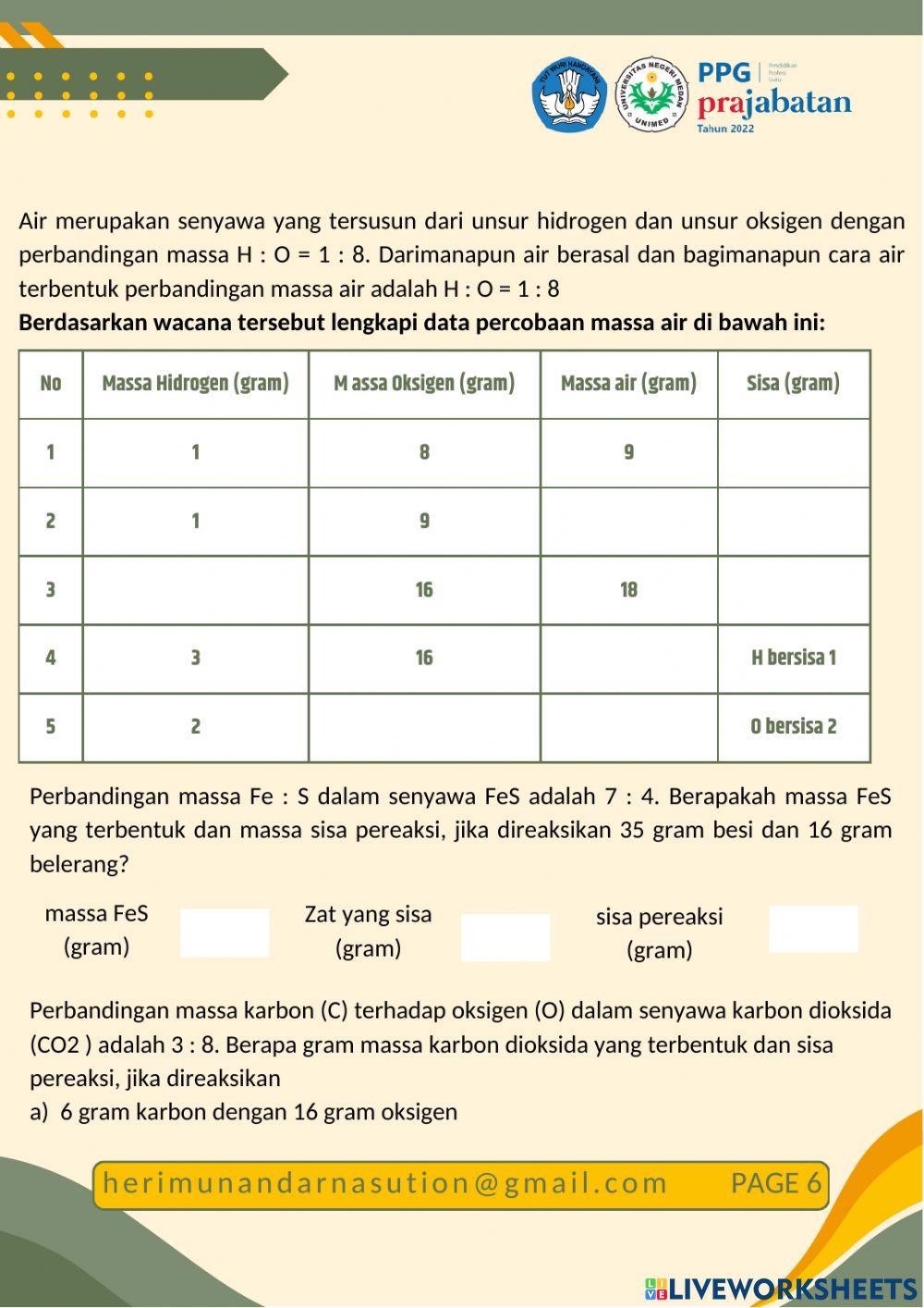 Hukum Hukum Dasar Kimia