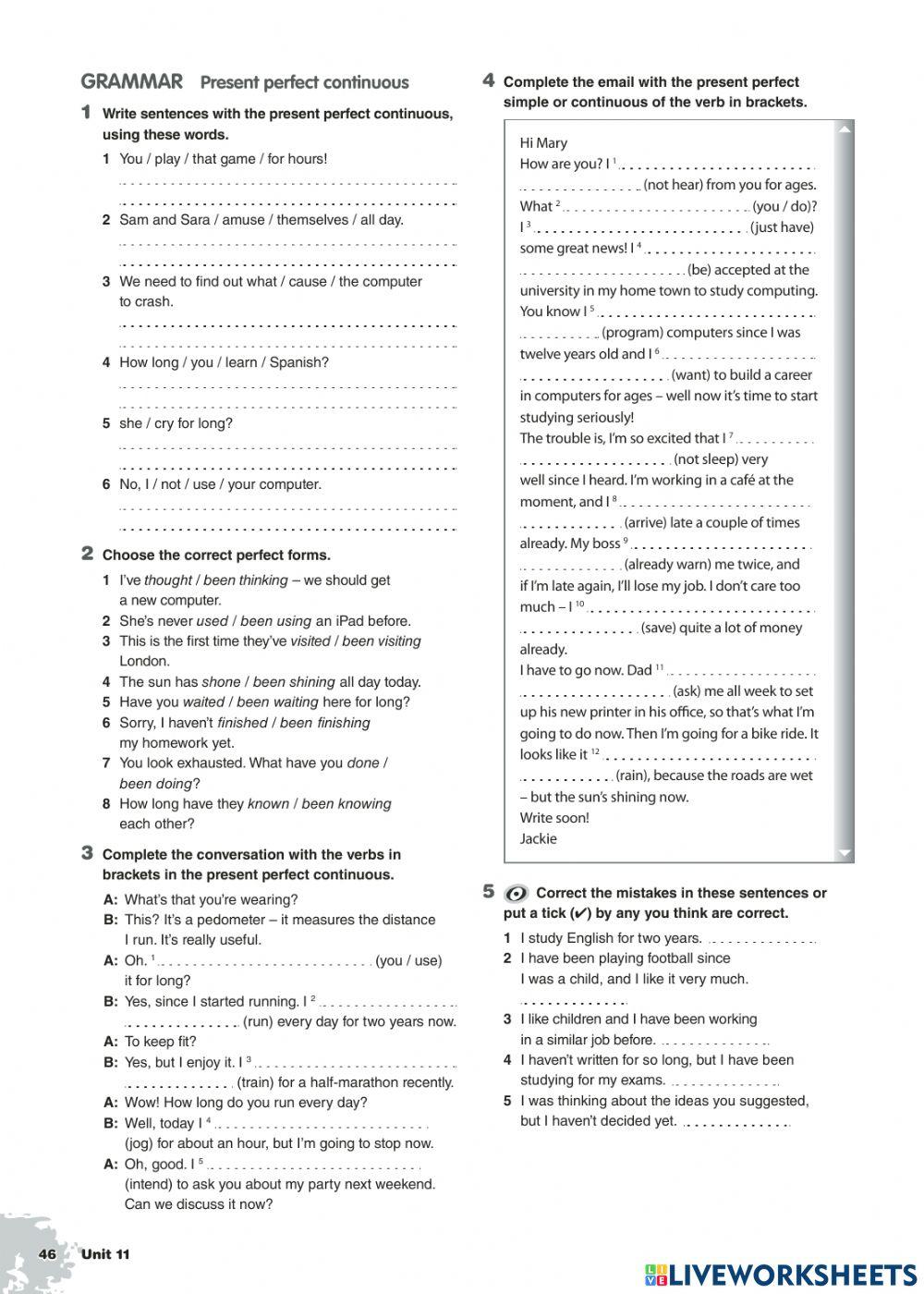 Prepare 6 unit 11 online exercise for live worksheets