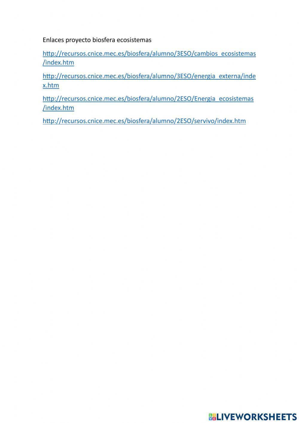 Ecosistemas, mediio ambiente