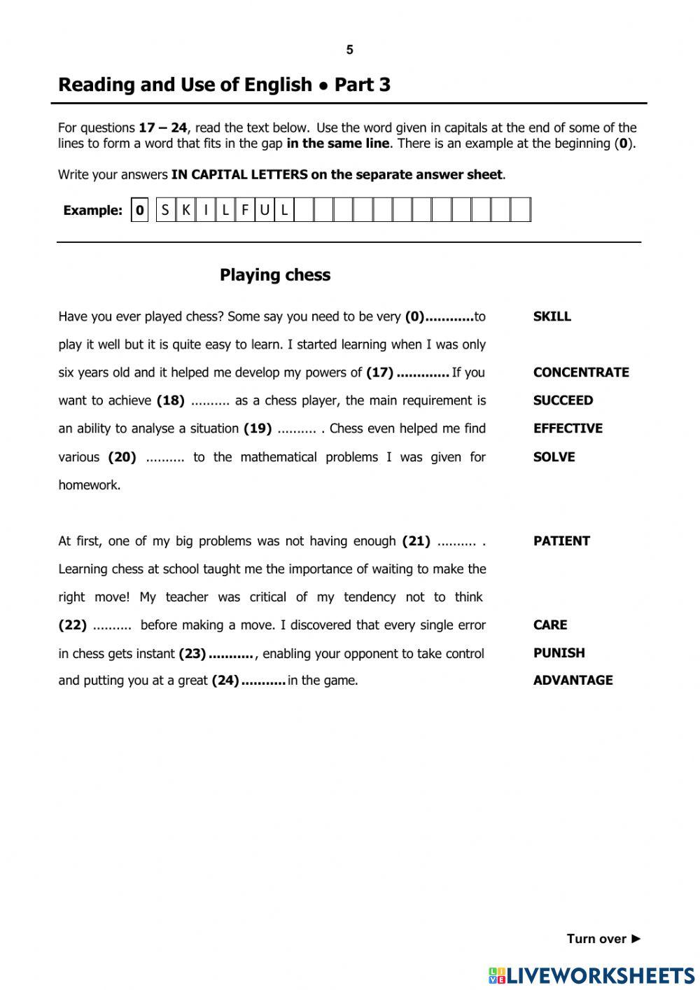 Eng Exam Cae Reading And Use Of English First Certificate