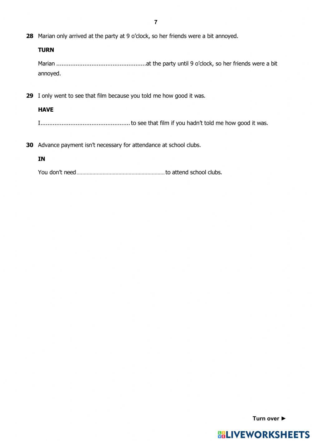 READING AND USE OF ENGLISH (first for schools)