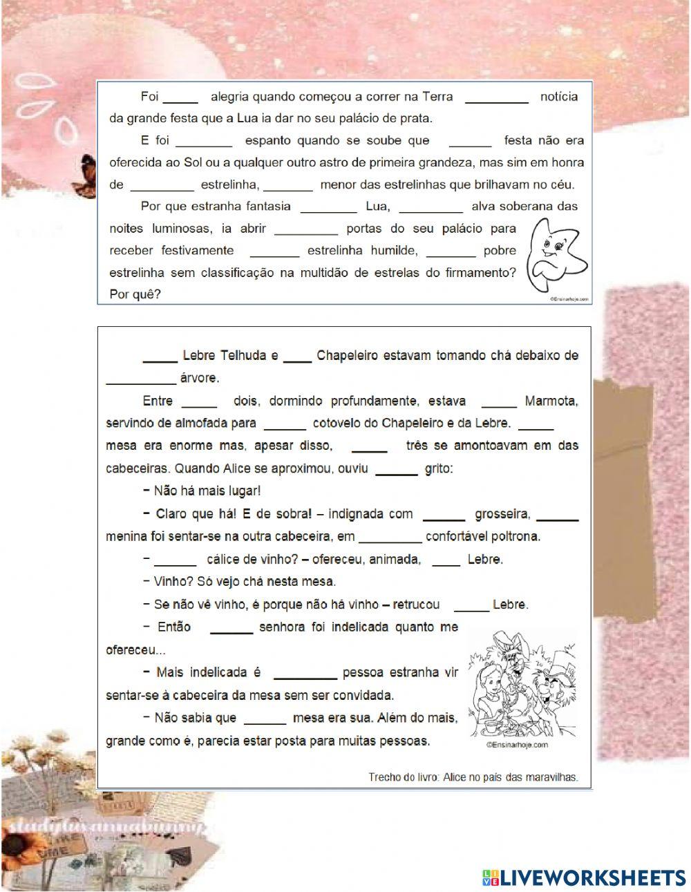 Artigos definidos e indefinidos