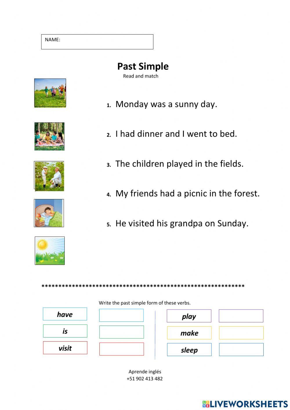 Past Simple - Dictation 1