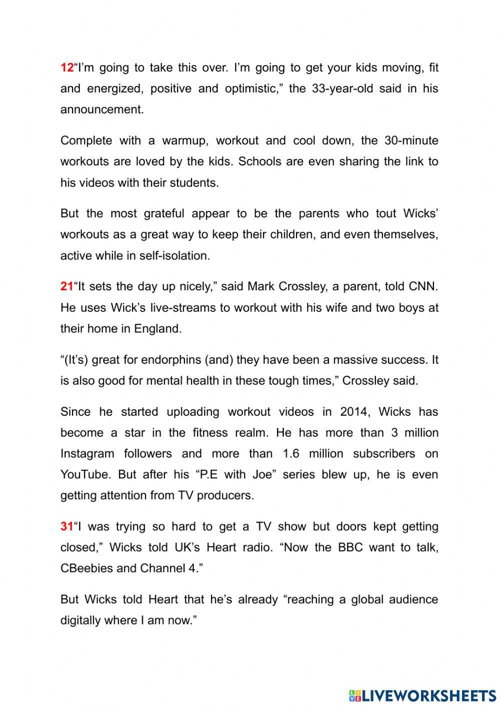 Joe Wicks has become the world’s PE teacher, helping kids keep active while we’re social distancing