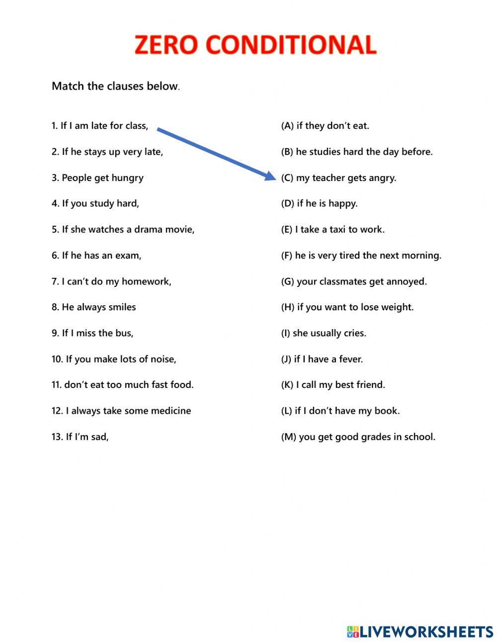 Zero conditional matching exercises 6973378 florct