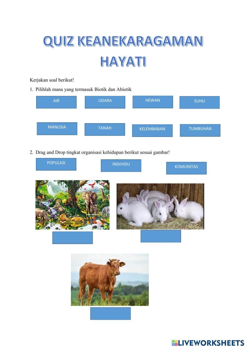 Quiz keanekaragaman hayati