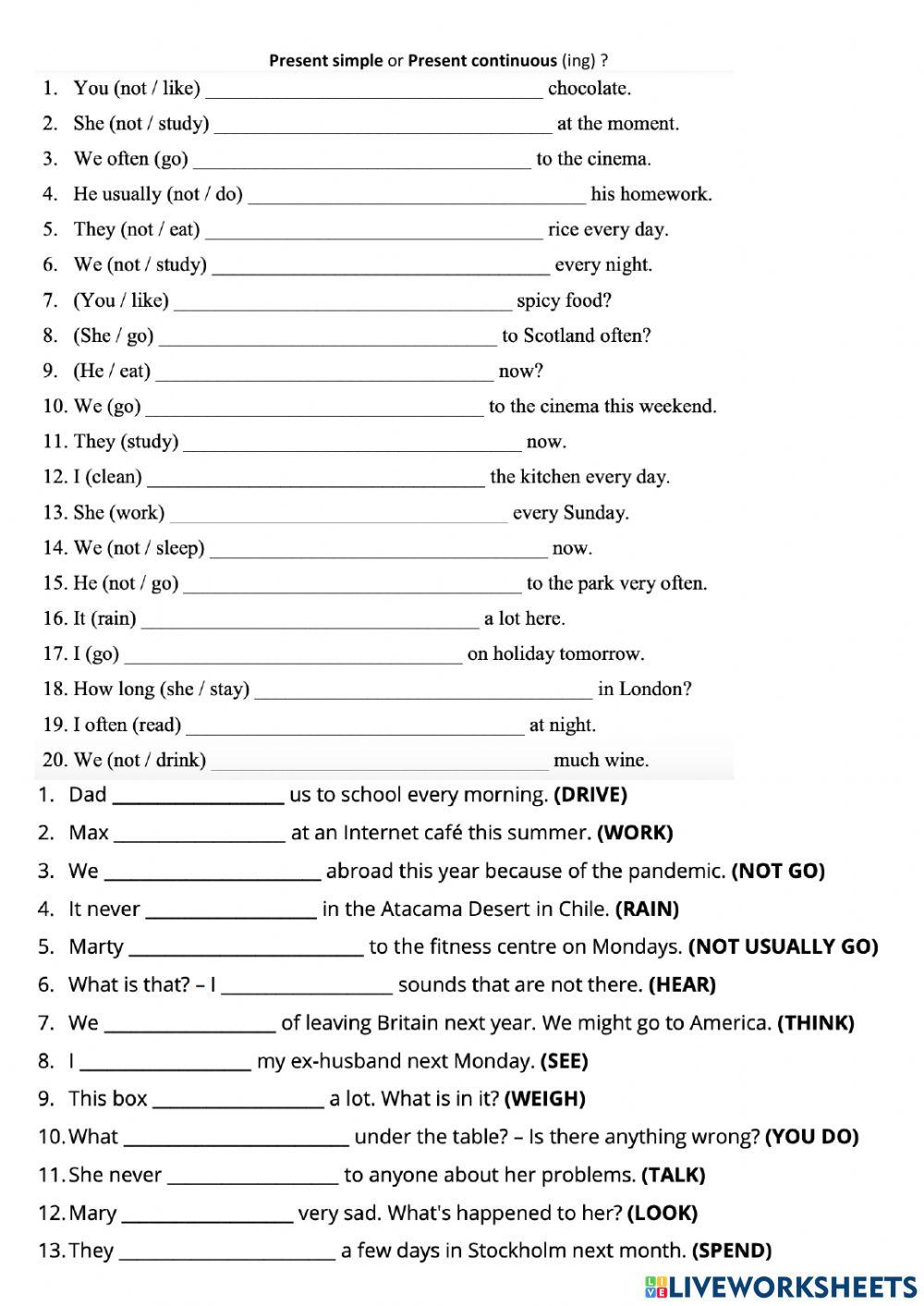 Present simple continuous2