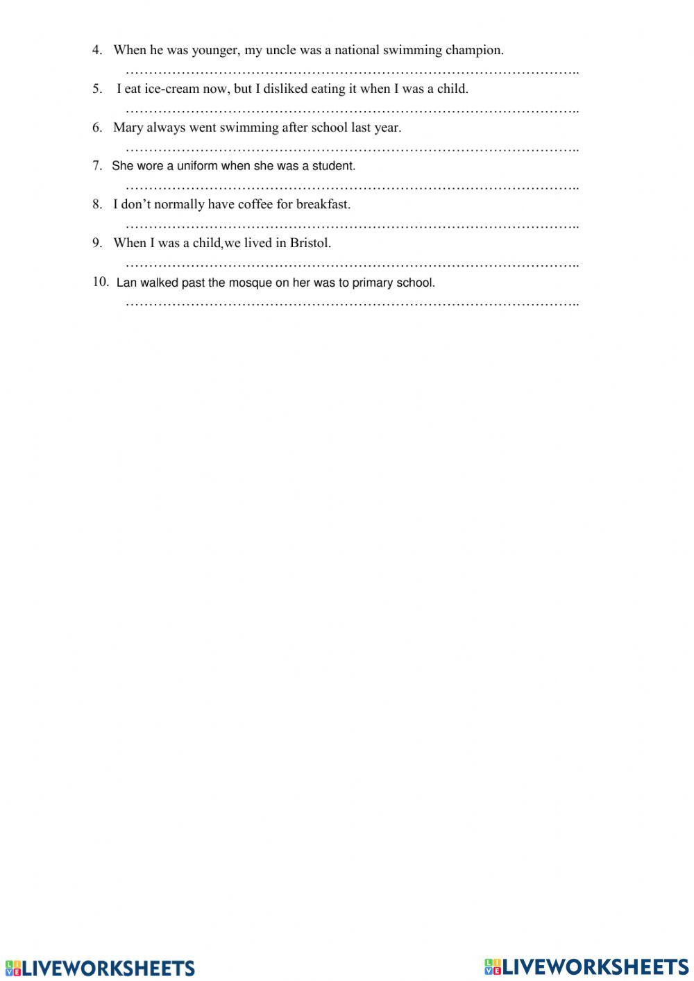 Used to, Be used to and Get used to