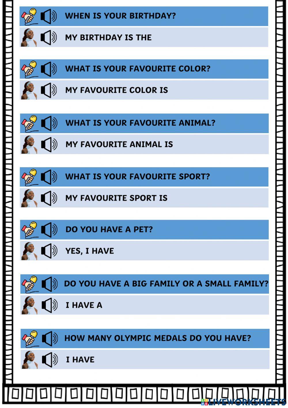 Personal questions interview