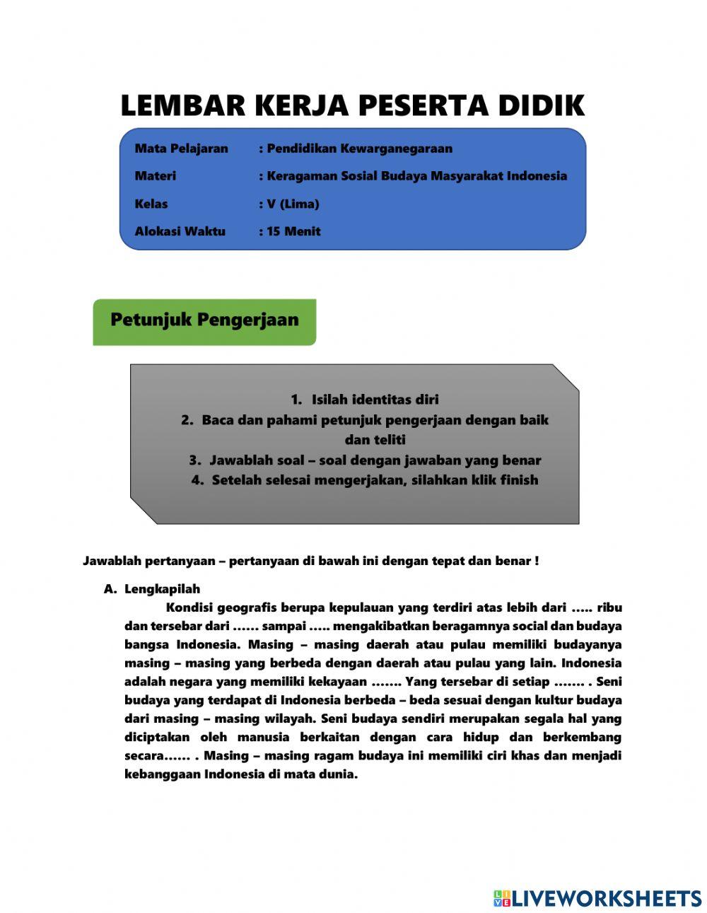 Keragaman Sosial Budaya Masyarakat Indonesia