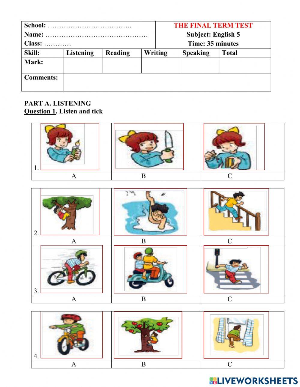 Grade 5 final term 2