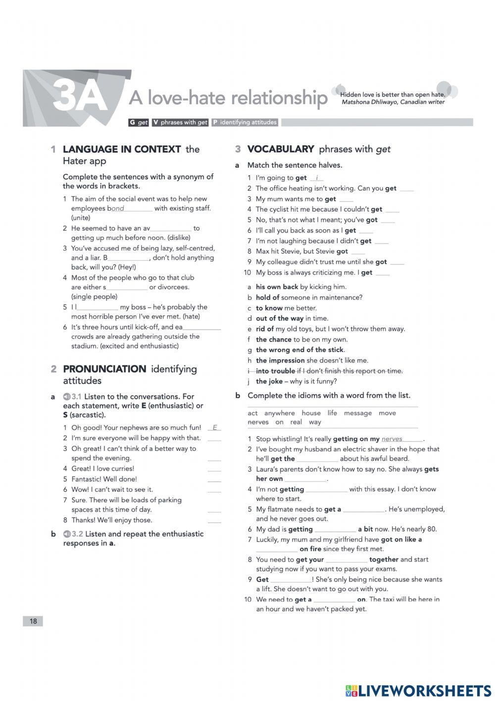 advanced 3a online exercise for | Live Worksheets