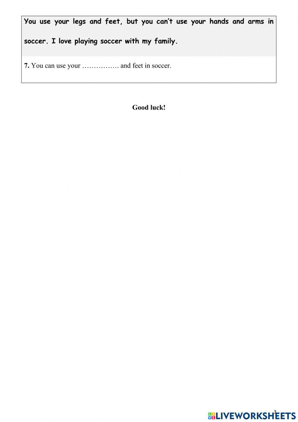 Unit 5: Sports and Hobbies (Writing) - Grade 3