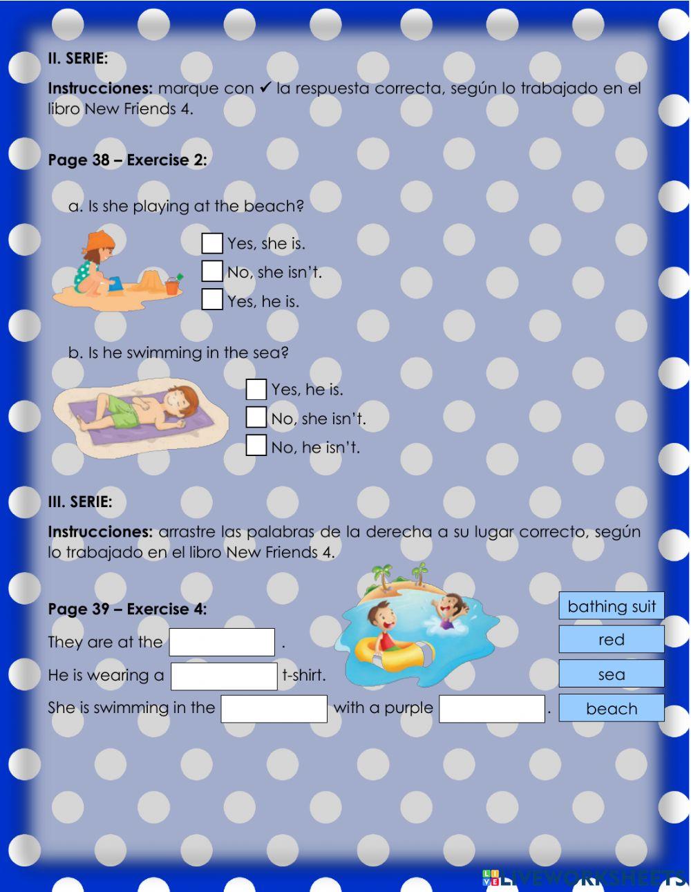 At the beach 1. 4°-Ficha7-2023