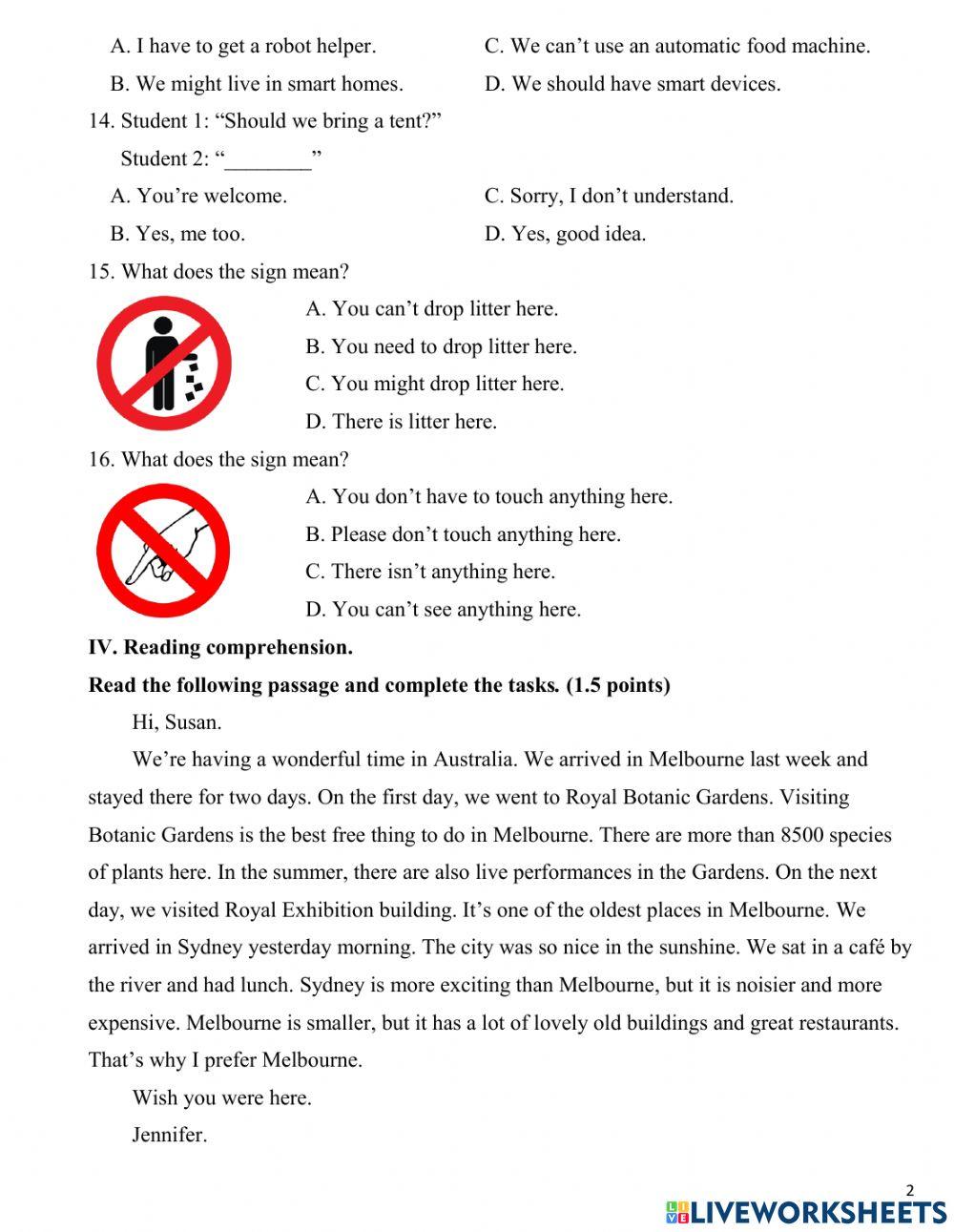 Đề thi hk2 tiếng anh 6 - đề 1