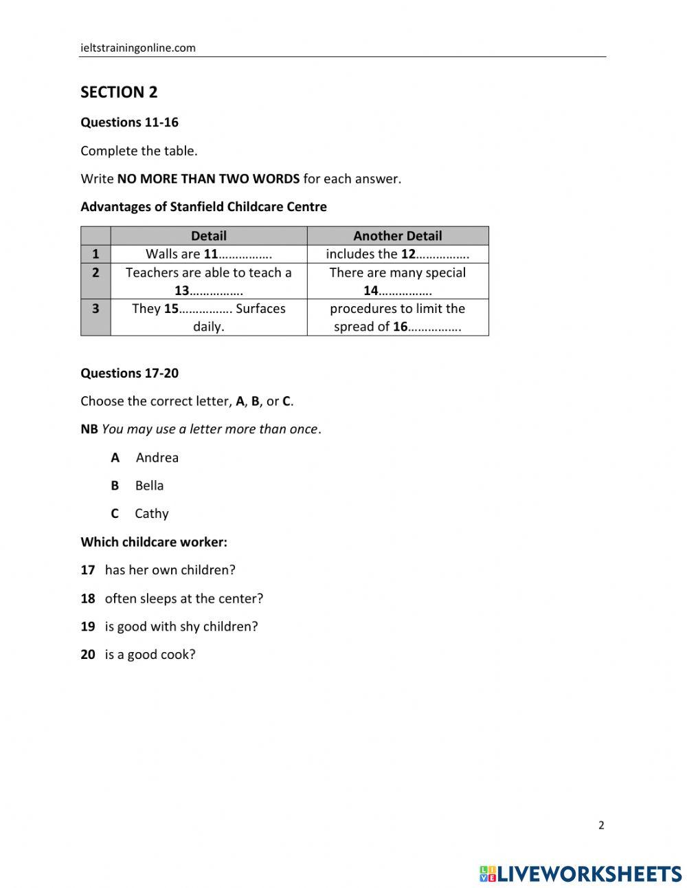 IELTS - Listening Practice Test 2