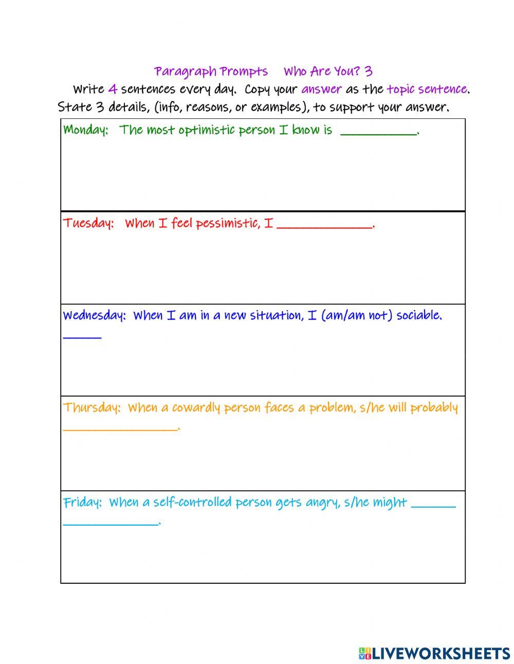 Who Are You 3 Paragraphs