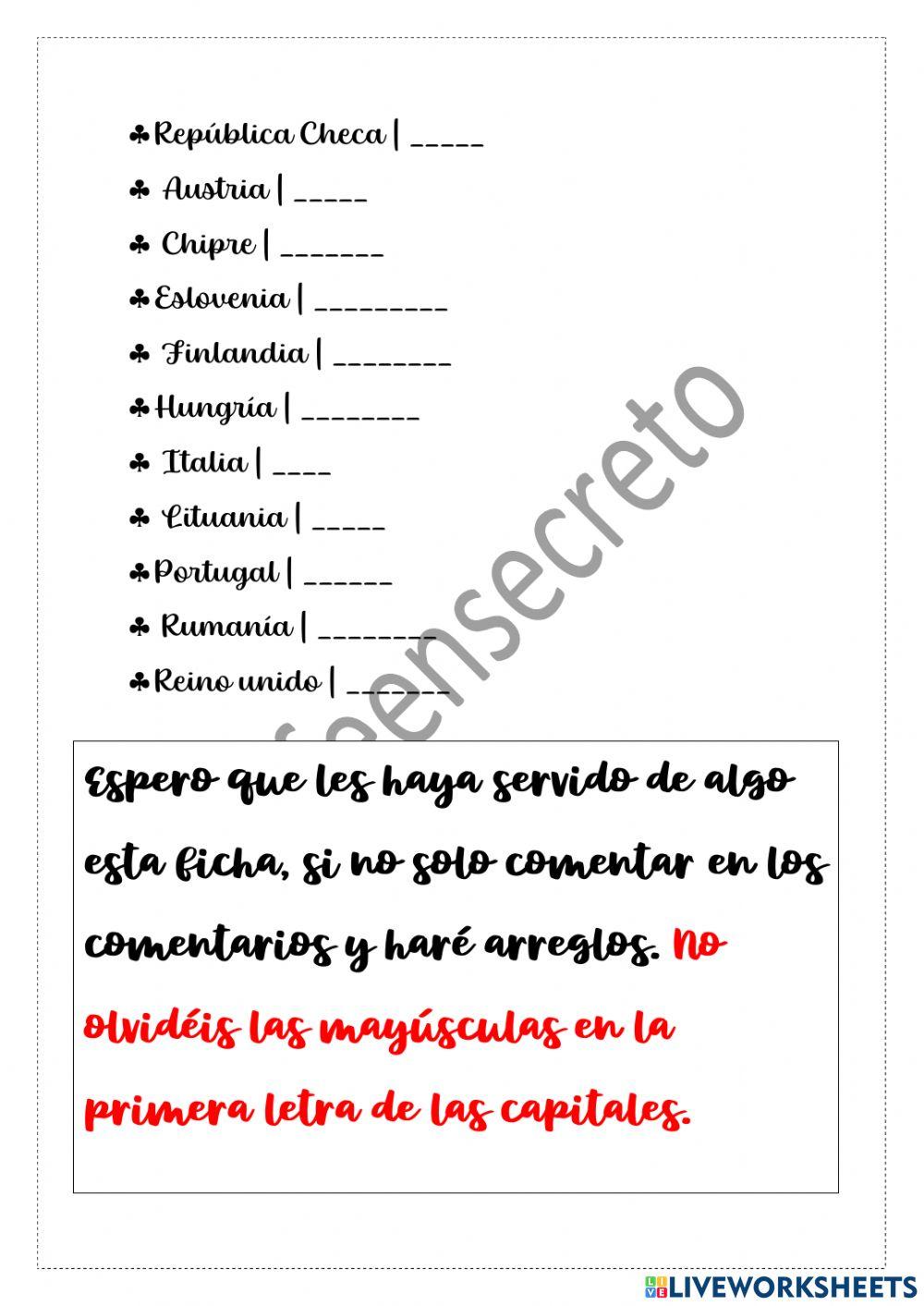 Las capitales de Europa