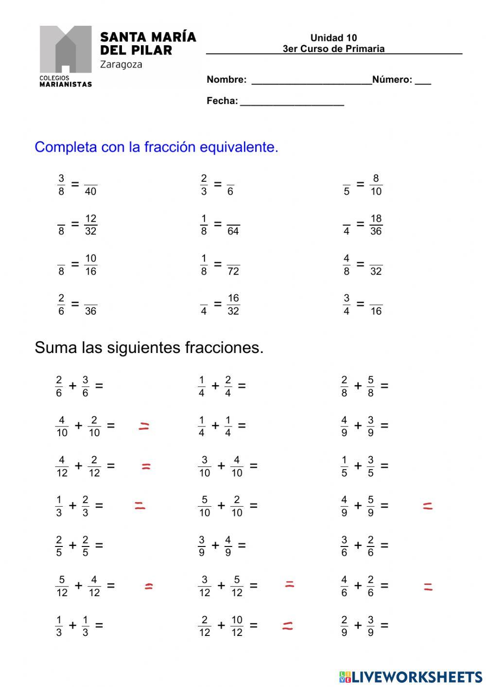 Fraciones ·3ºPrimaria