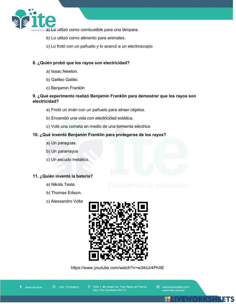 Cuestionario electricidad