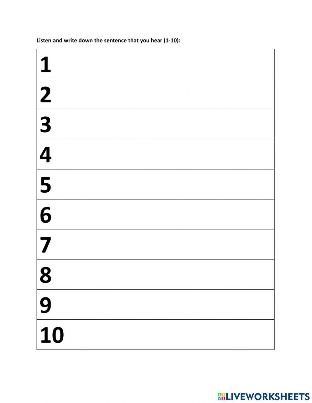 PTE - Dictation (1-10)