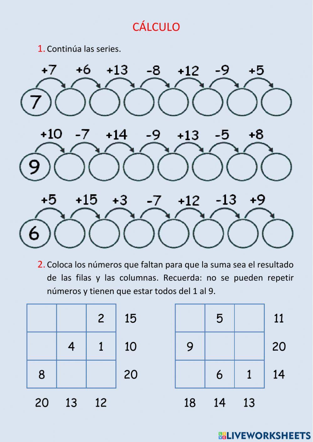 Cálculo y operaciones