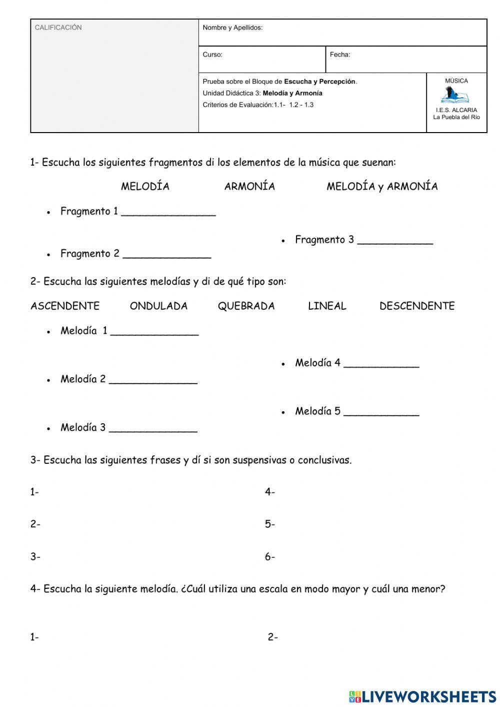 Ex Audición T3 1º ESO