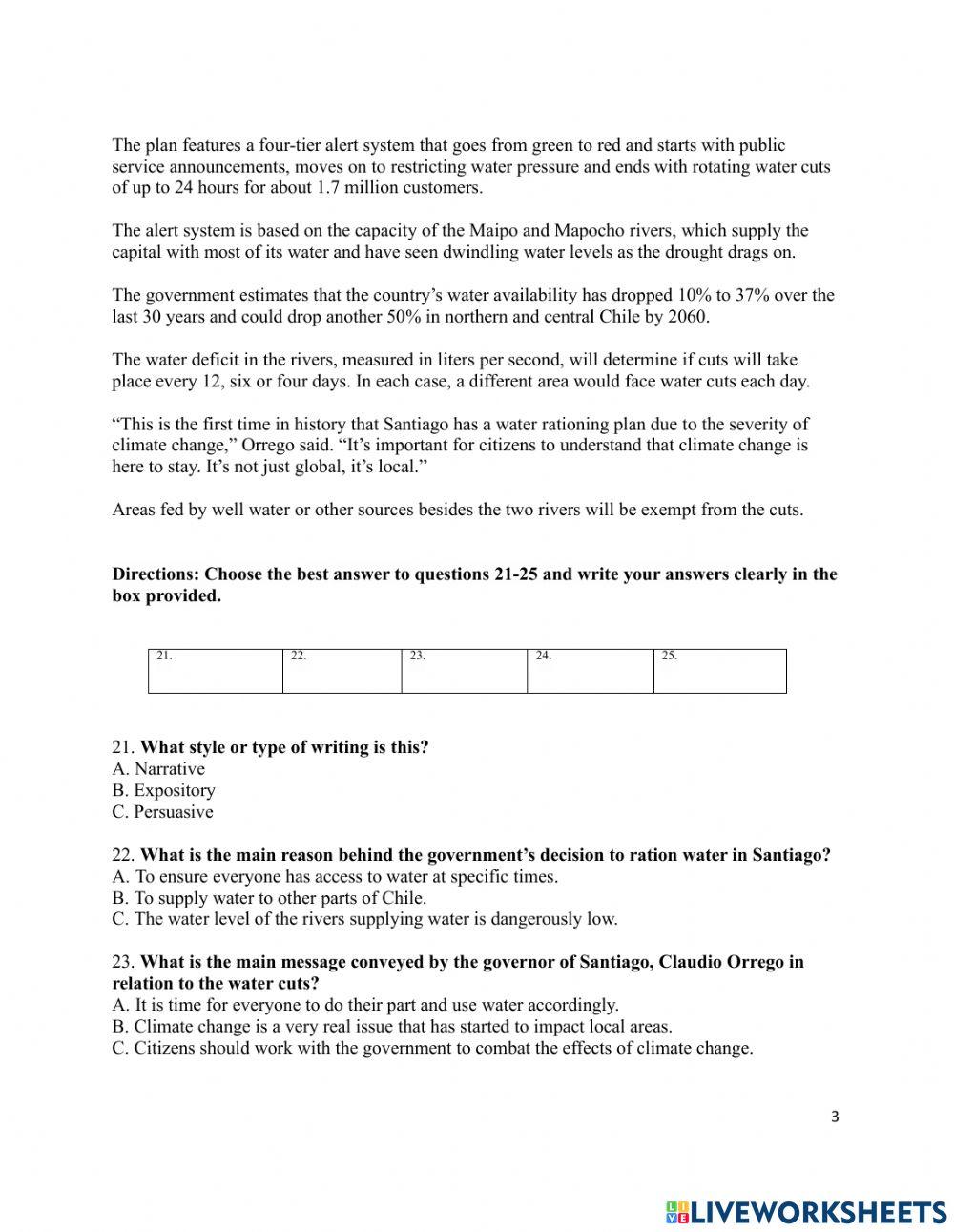 READING II Midterm Exam