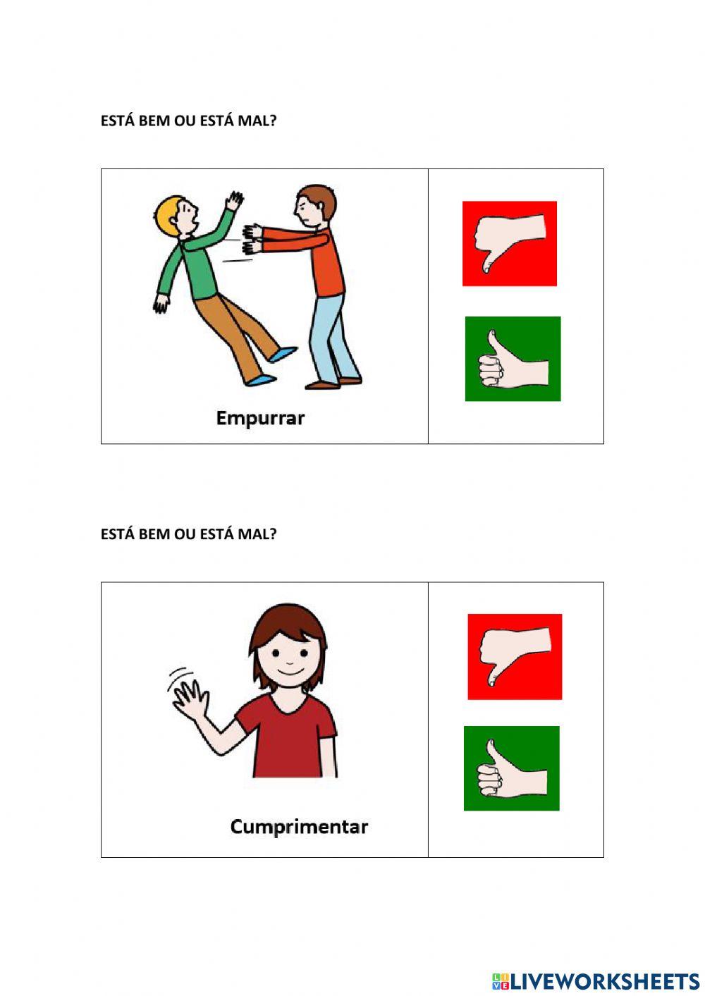 Comportamentos: Está bem ou está Mal?