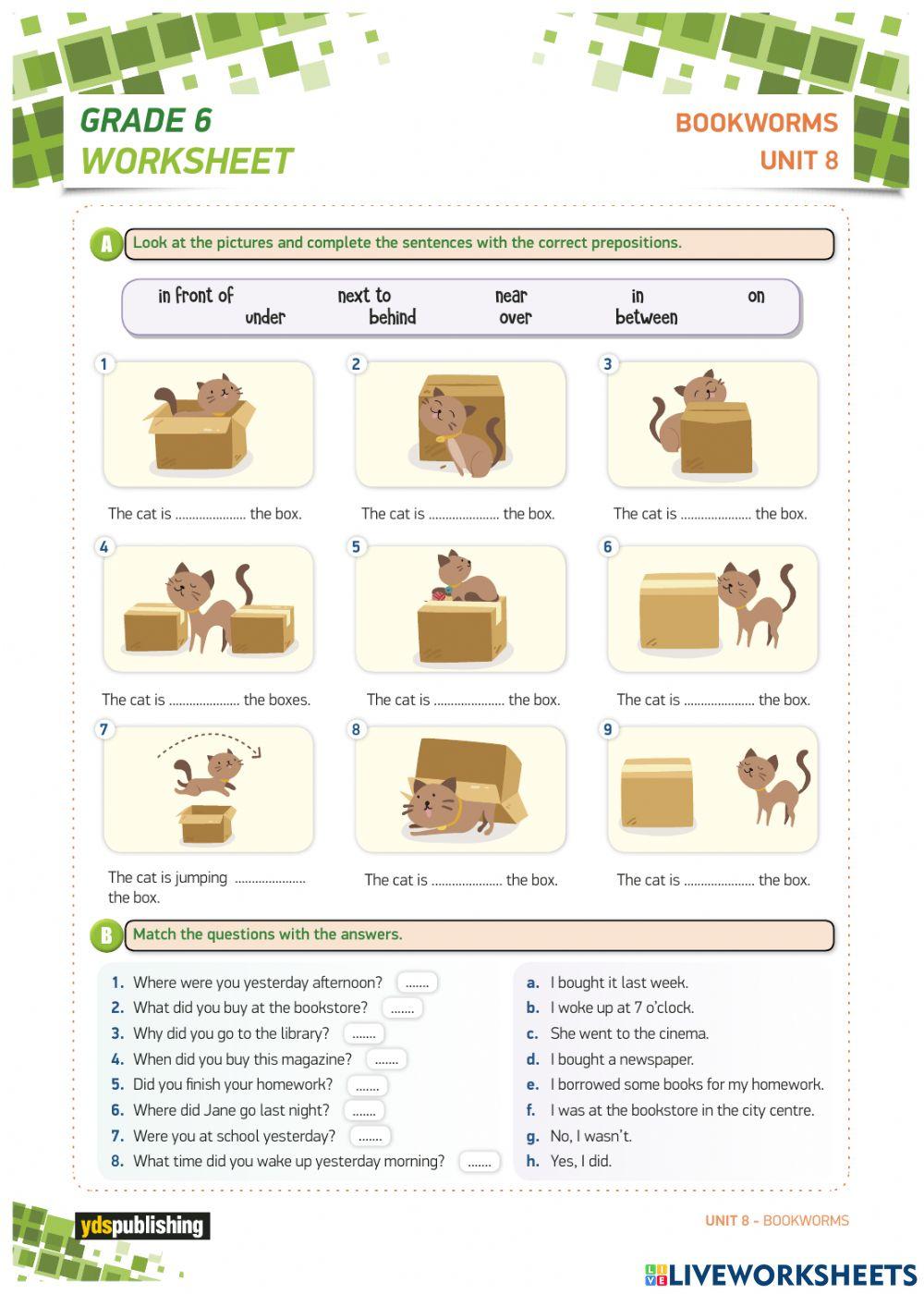 Unit 7-8 grade 6 worksheet