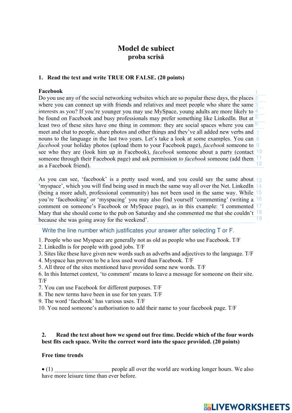 Model subiect bilingv 9