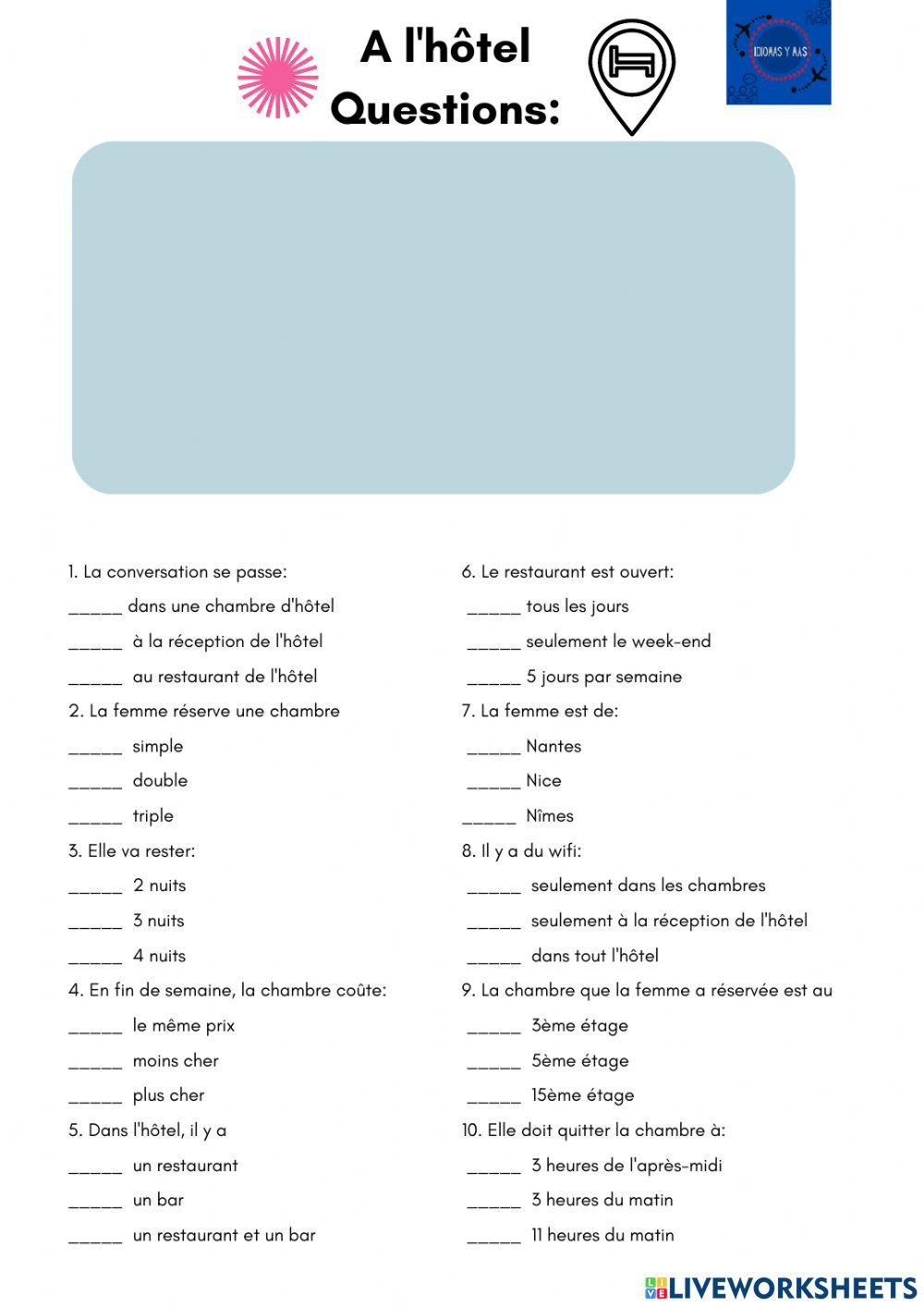 A l'hôtel