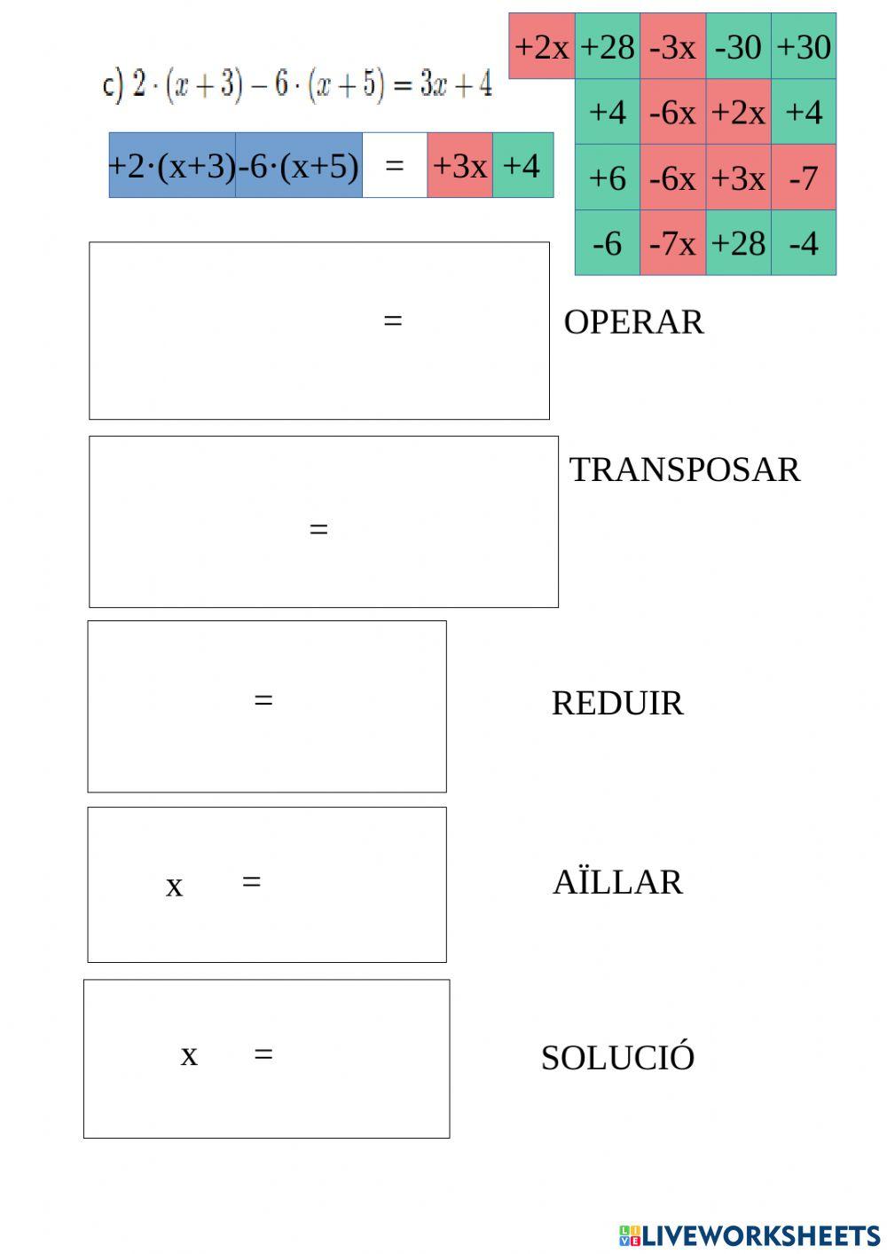 Equacions amb parèntesi