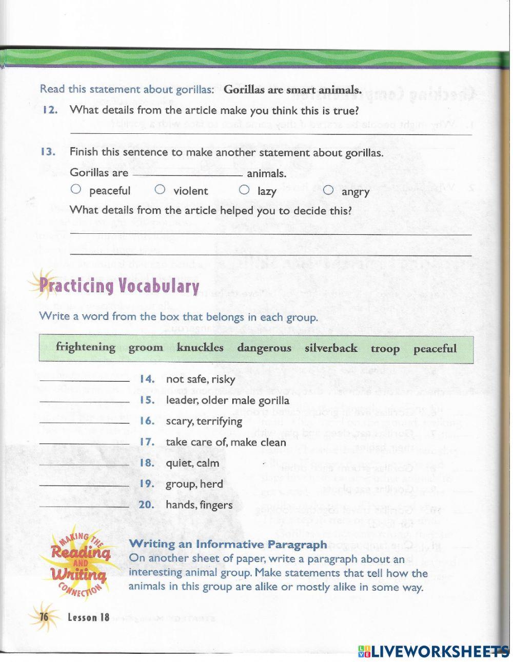 Making Generalization Activities