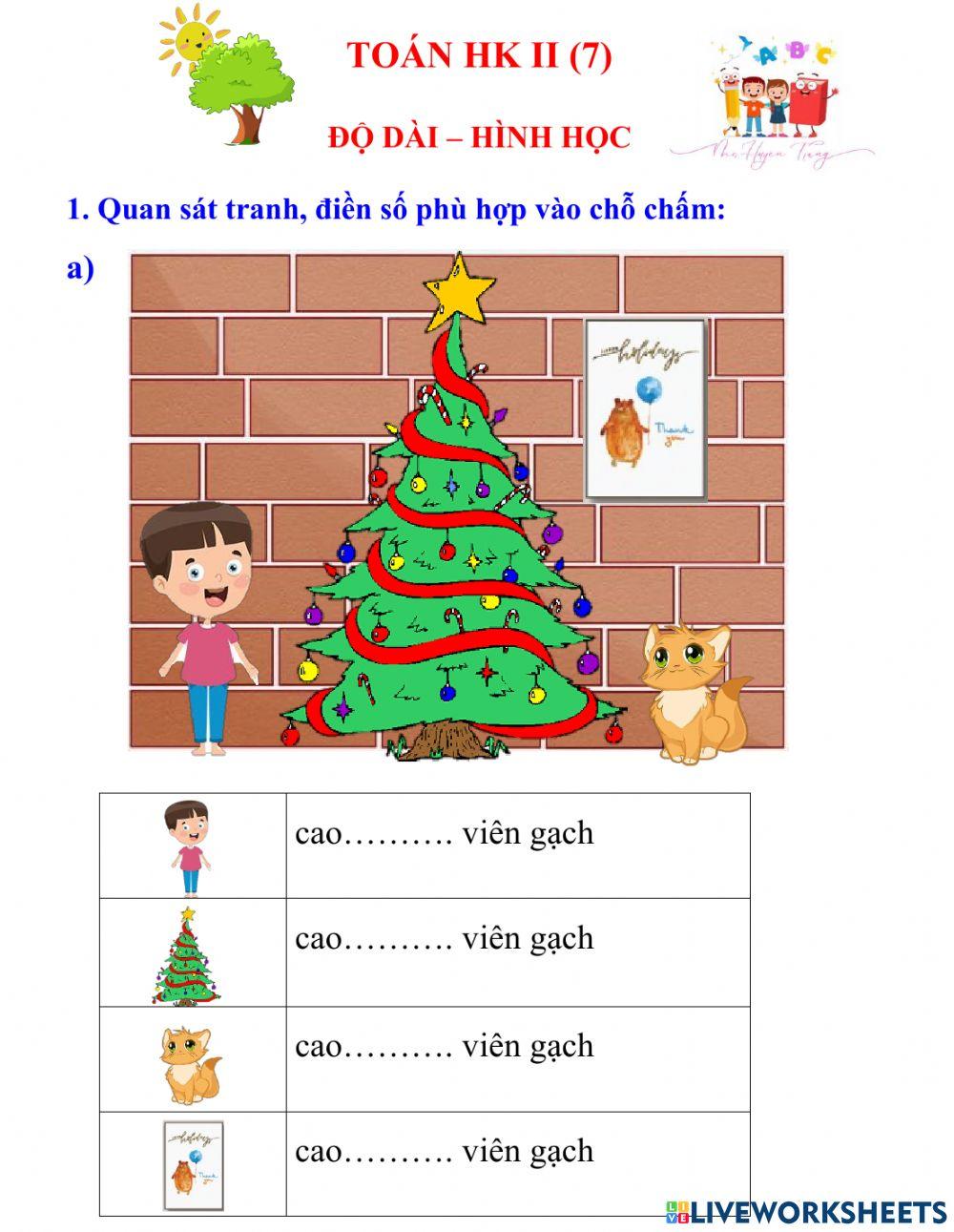 Toán Lớp 1- Độ dài,Hình