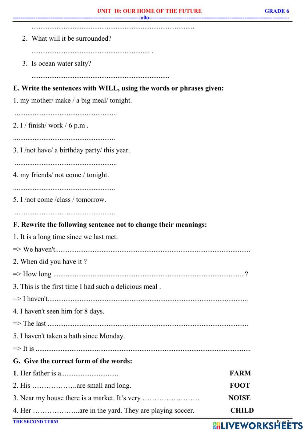 Practice test Unit 10