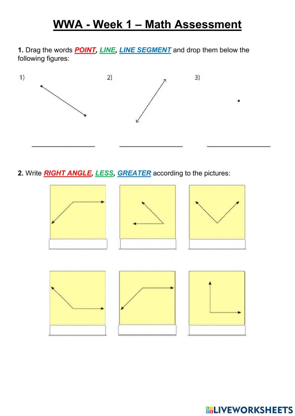 WWA - Week 1 - Math Assessment WWA - Week 1 - Math Assessment