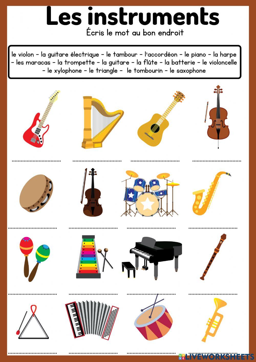 Les instruments de musique interactive exercise