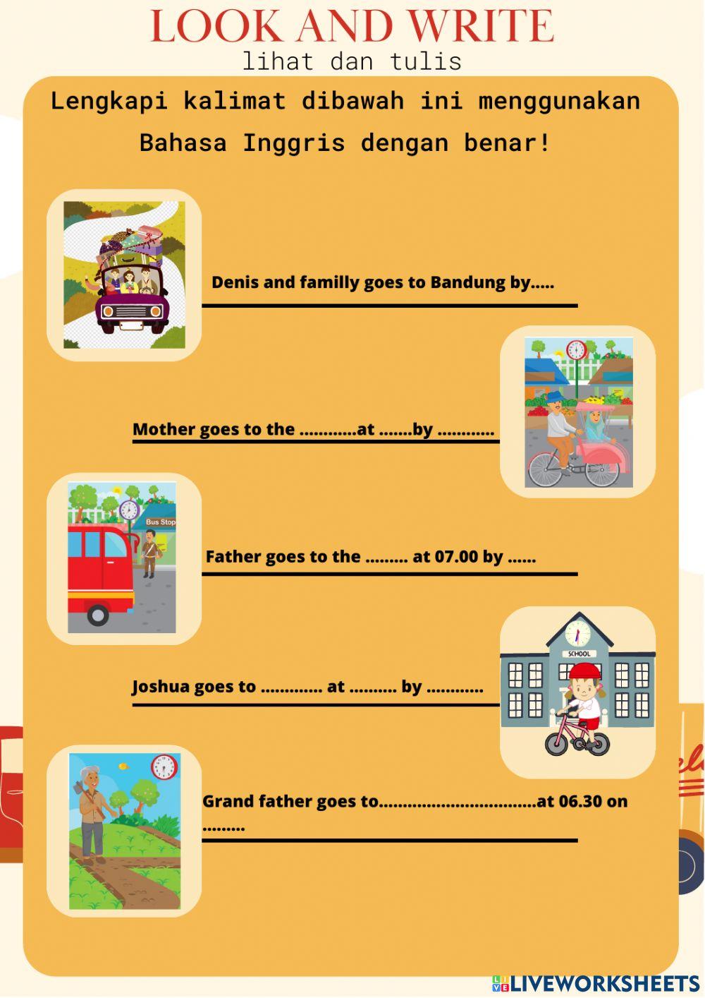 He goes to school by bike