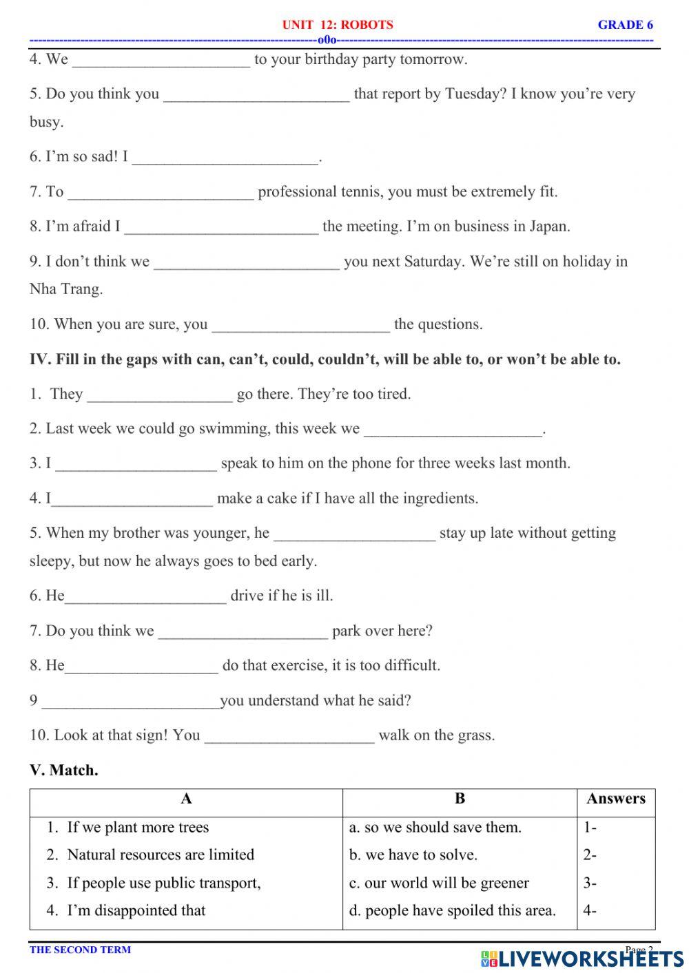 Practice test Unit 12 - PART 1